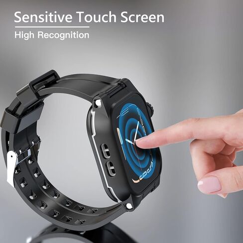 Apple Watch 44mm Waterproof Case, Full Body Protection Case with Built-in Screen Protector, Shockproof iWatch Band for Apple Watch 6/5/4/SE 44mm, Black in Saudi Arabia