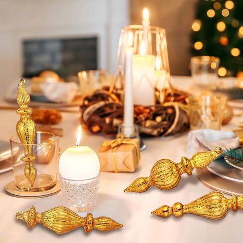 Mifoci 8 Pcs 6 Inch Christmas Finial Ornaments - Vintage Glass Hanging Decor for Holiday Tree (Silver) in Saudi Arabia