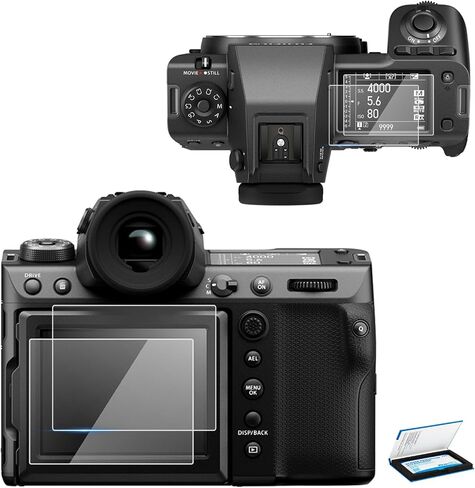 JJC (2 Pack) Screen Protector Compatible for Fujifilm GFX 100 II Fuji GFX100 II Camera, 2 Pcs LCD Screen and 4 Pcs Small Screen Tempered Glass Film, Ultra-Thin Clear 9H Anti-Fingerprint Anti-Scrach (Not for GFX 100S II) in Saudi Arabia