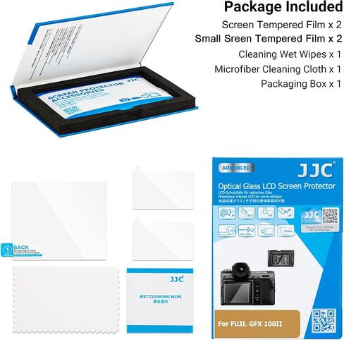 JJC (2 Pack) Screen Protector Compatible for Fujifilm GFX 100 II Fuji GFX100 II Camera, 2 Pcs LCD Screen and 4 Pcs Small Screen Tempered Glass Film, Ultra-Thin Clear 9H Anti-Fingerprint Anti-Scrach (Not for GFX 100S II) in Saudi Arabia