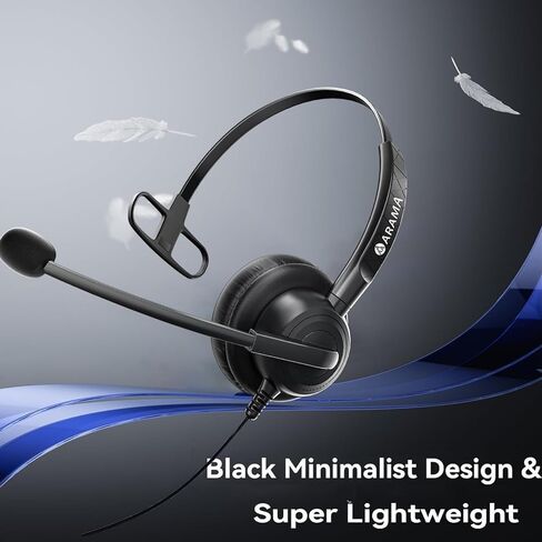 سماعة رأس Arama مع ميكروفون، سماعة رأس مع ميكروفون للكمبيوتر الشخصي، سماعة USB مع ميكروفون لإلغاء الضوضاء للكمبيوتر المحمول، سماعة كمبيوتر سلكية مع كتم صوت للمكتب المنزلي عبر الإنترنت، Skype Zoom Meetingsc in Kuwait