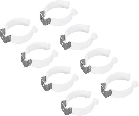 MECCANIXITY T12 U Clips Holder Bracket for LED Light Bulb Mounting Bracket Stainless Steel Fluorescent Tube Holder Pipe Clamps Spring Holder Tool Clips, White Pack of 6 in Kuwait