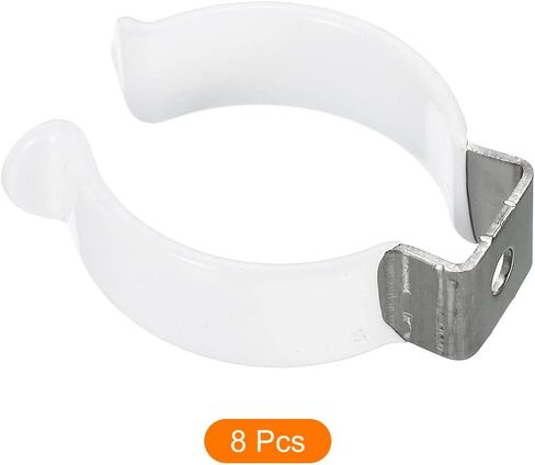 MECCANIXITY T12 U Clips Holder Bracket for LED Light Bulb Mounting Bracket Stainless Steel Fluorescent Tube Holder Pipe Clamps Spring Holder Tool Clips, White Pack of 6 in Kuwait
