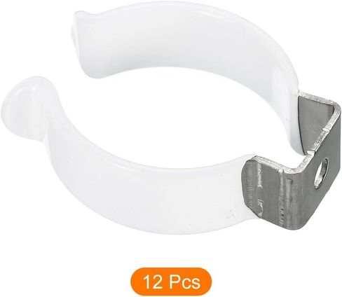 MECCANIXITY T12 U Clips Holder Bracket for LED Light Bulb Mounting Bracket Stainless Steel Fluorescent Tube Holder Pipe Clamps Spring Holder Tool Clips, White Pack of 6 in Kuwait