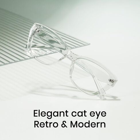 Cyxus Blue Light Glasses for Women Cateye PC Frame UV Blocking Computer Glasses Clear AC Lens Eyewear in Kuwait