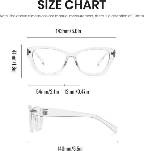 Cyxus Blue Light Glasses for Women Cateye PC Frame UV Blocking Computer Glasses Clear AC Lens Eyewear in Kuwait
