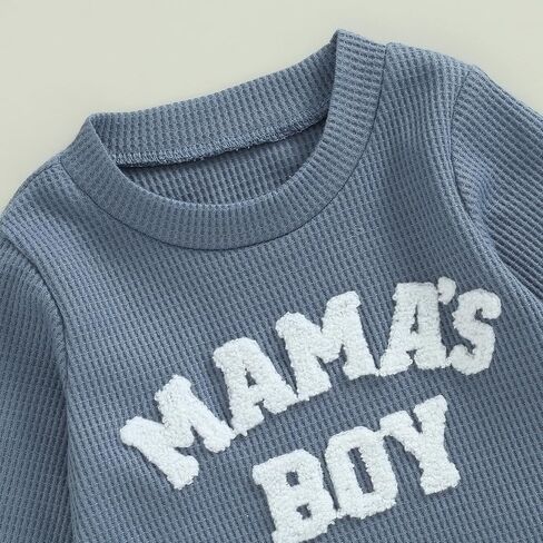 aporake Baby Boy Clothes Fall Winter Outfits Embroidered Long Sleeve Sweatshirt Tops Pants Set Halloween Waffle Knit Clothing in Saudi Arabia