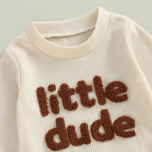 aporake Baby Boy Clothes Fall Winter Outfits Embroidered Long Sleeve Sweatshirt Tops Pants Set Halloween Waffle Knit Clothing in Saudi Arabia