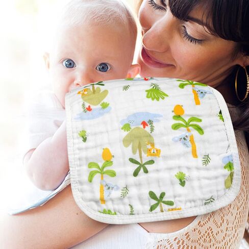 قماش تجشؤ موسلين للأطفال من 10 قطع من مناشف الأطفال المصنوعة من القطن بنسبة 100% للأولاد والبنات، مقاس كبير 50.8 سم × 25.4 سم، فائقة النعومة وذات قدرة على الامتصاص. in Kuwait