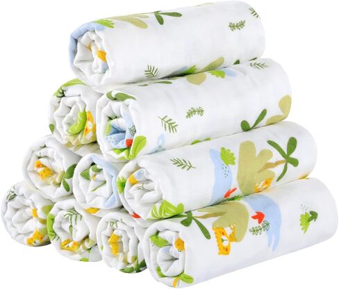 قماش تجشؤ موسلين للأطفال من 10 قطع من مناشف الأطفال المصنوعة من القطن بنسبة 100% للأولاد والبنات، مقاس كبير 50.8 سم × 25.4 سم، فائقة النعومة وذات قدرة على الامتصاص. in Kuwait