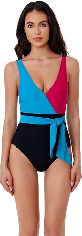 Megan - Women's One Piece Swimsuit with V-Neck and Wraparound Waist Tie, Bathing Suits for Women in Saudi Arabia