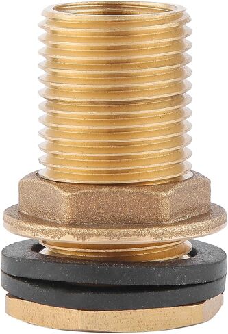 تركيب الحاجز، النحاس الصلب، 3/4 "NPT أنثى-1" NPT ذكر موصل خزان المياه لبراميل المطر، أحواض السمك، خزانات المياه، 2 حلقات مطاطية ثابتة in Kuwait