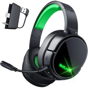 X1 Wireless Gaming Headset for Xbox Series X|S, Xbox One, PS5, PC, Mac, Nintendo Switch, Bluetooth Over Ear Gaming Headphones with Detachable Noise Canceling Microphone, 40H Battery - Green