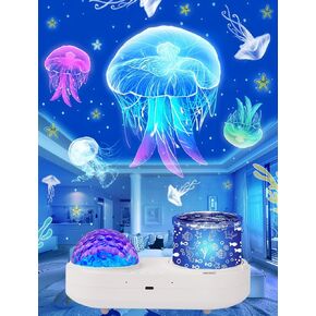 Ocean Wave Projector, Night Light for Kids Bedroom, 10 Color Ocean Waves + 6 Films, Ocean Light Projector with Timer 360° Rotation for Kids Baby Girls, Birthday, Christmas, Gifts, Ceiling, Room Decor