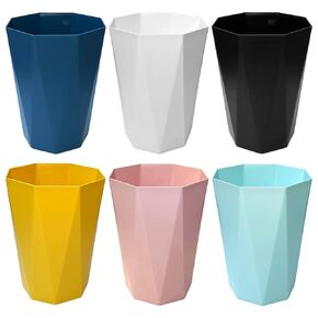 12L Trash Can Wastebasket Plastic Trash Bin Garbage Container Rubbish Can Paper Basket Office Organizer for Bedroom Home Office, 6 White