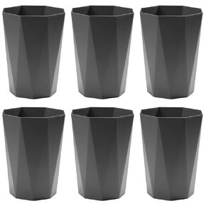 12L Trash Can Wastebasket Plastic Trash Bin Garbage Container Rubbish Can Paper Basket Office Organizer for Bedroom Home Office, 6 White