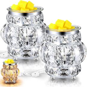 2 Pcs Crystal Wax Melt Warmer Scented Wax Warmer Plug in Electric Oil Burner Wax Candle Warmer for Home Wall Office Bedroom Living Room Home Decor(Straight)