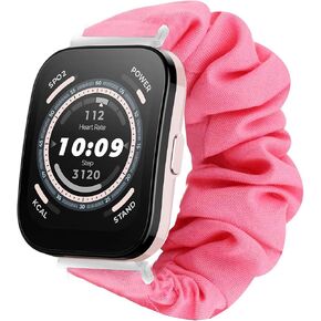 Compatible for Amazfit Bip 5 Band, Lamshaw 22mm Fabric Elastic Scrunchie Elastic Women Cute Replacement Straps Compatible for Amazfit Balance / Bip 5 / Cheetah Pro / Cheetah / GTR 47mm / GTR 2 / GTR 3 / GTR 3 Pro / GTR 4 / GTR 2e / Falcon / Stratos Smartw