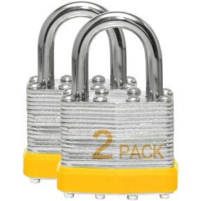 Locks Laminated Steel Keyed Padlocks Keyed Alike Locks Bulk, Normal Shackle Padlocks, Pack of 6 for Hasp Latch, Sheds, Fences, Storage Locker, School, Gym…