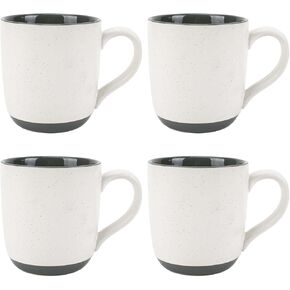 Elanze Designs Typewriter Speckled Orange 13 ounce Ceramic Coffee Mugs Set of 4