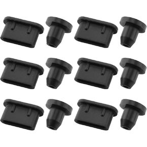6 Sets Rubber Dust Plug Compatible with Sony Walkman NW-A300 Series NW-A306 NW-A307 NW-A100 A105 A105HN A106 A106HN A100TPS, Black