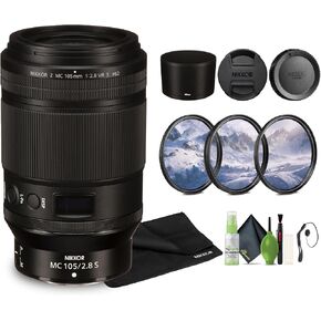 Nikon NIKKOR Z MC 105mm f/2.8 VR S Professional Macro Lens Z + Cleaning Kit + 3 Piece Filter Kit + Lens Cap