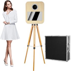 DOEL Photo Booth Machine，Portable Photo Booth with 15.6" Touch Screen, Vintage Photo Booth Machine with RGB Ring Light, Ideal for Weddings, Parties, Celebrations, and Events Rental