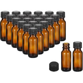 PATIKIL 4oz(120ml) Glass Sample Bottles, 24Pcs Round Bottle Dispensing Bottles with White Poly Cone Cap for Reagent Liquids, Juice, Perfume Hot Sauce Ginger Shots, Transparent