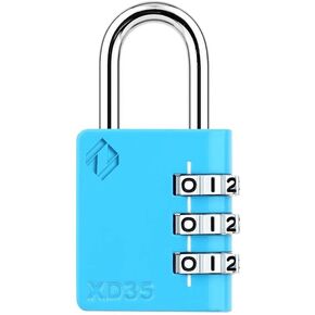 XD35 Combination Lock, 3-Digit Padlock for School Gym Sports LockerLock, Fence, Toolbox, Case, Hasp Storage (4-Pack, Pink, Emerald)