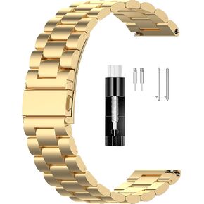 FitTurn Bands Compatible with Wahoo ELEMNT Rival Metal Stainless Steel Watch Band Replacement Classic Durable Solid Link Accessory Buckle Metal Strap Wrist Band for Wahoo ELEMNT Rival Running/Multisport GPS Smartwatch