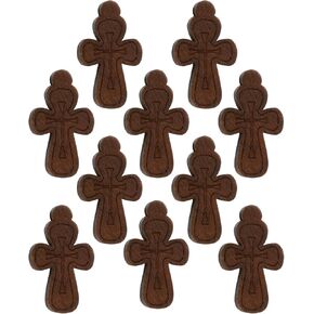 COTTVOTT Wooden Christian Jesus Cross/Orthodox Crucifix Charms Pendants for Rosary Necklace, DIY Jewelry Making Accessories Parts