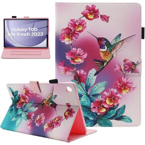 Samsung Galaxy Tab A9+ / A9 Plus Tablet Case 10.9 Inch 2023, Multi-Angle Viewing Stand Leather Wallet Case with Auto Sleep/Wake for Galaxy Tab A9+ Tablet SM-X210/X216/X218, Bird