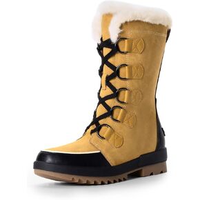 DREAM PAIRS Snow Winter Boots for Women Resistant Warm Mid-Calf Boots Faux Fur Lined Lace Up Anti-slip Outdoor Hiking Booties