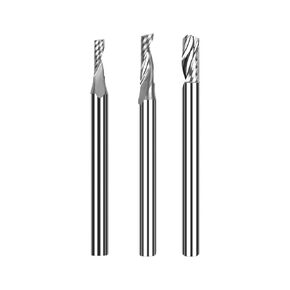 3PCS Spiral Upcut Router Bits 1/8 inch Shank with 2.3"Cuttting Length, Solid Carbide CNC Router Bit Set End Mills for Plunge Router Wood Carving