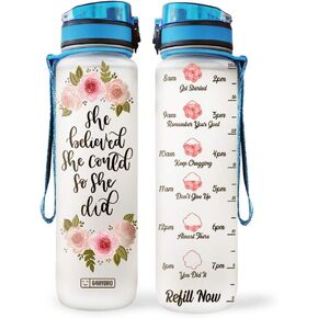 64HYDRO 32oz 1Liter Motivational Water Bottle with Time Marker, Otter Advice, You Really Drink Your Water, Otter Lovers - HTQ1708030