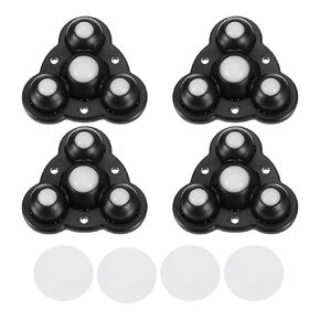 uxcell Self Adhesive Caster Wheels, Plastic 0.47 x 1.22Inch 360° Swivel Universal Wheel Mini Caster Wheels Rotation Sticky Pulley for Kitchen Cabinet Table(4 Pcs, Transparent)