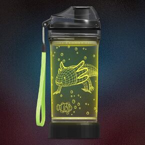 Hockey Gifts, Light Up 3D Hockey Player Water Bottle, 14oz Tritan BPA Free - Best Gift for 4 5 6 7-Year-Old Boys Girls- Kids Drinking Cup - Christmas Holiday