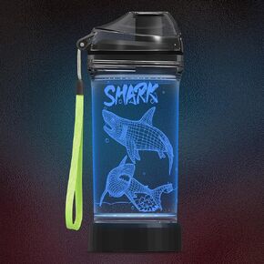 Hockey Gifts, Light Up 3D Hockey Player Water Bottle, 14oz Tritan BPA Free - Best Gift for 4 5 6 7-Year-Old Boys Girls- Kids Drinking Cup - Christmas Holiday