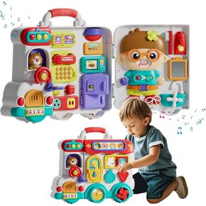 Montessori Busy Board for Toddlers 1-3 2-4, Learning Sensory Toddler Toys for 1+ Year Old, Fine Motor Educational Toys for 12 18+ Months, Christmas Birthday Gifts for 1 2 3 Years Old Boys Girls