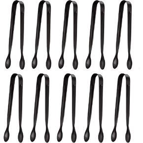 10 Pack Small Ice Tongs Sugar Tongs, Stainless Steel Mini Serving Appetizers Tongs for Party Coffee Tea Wine Bar Kitchen (Golden)
