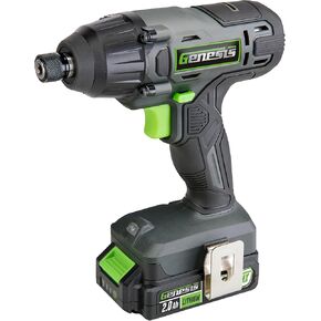 Genesis G20MAX GLID20B 20V Cordless 1/4" Impact Driver with Battery and Charger 2.0Ah, 1600 in-lbs, 2 Year Warranty