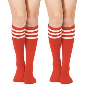 American Trends Knee High Socks for Women Striped Tube Socks Youth Athletic Soccer Socks