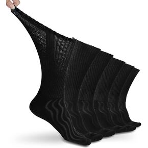 جوارب لين لمرضى السكري للرجال والنساء، 6 أزواج من الجوارب للكاحل مع وسادة، غير مربوطة، جزء علوي عريض للغاية، مقاس فضفاض in Kuwait
