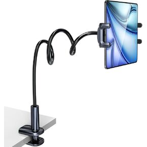 Tablet Stand Holder for Bed,Table-Flexible Adjustable Long Gooseneck Arm Tablet Mount Clamp Compatible with Mobile Phone/iPhone/iPad/Galaxy Tab/Kindle Fire/or Other 4.7-12.9" Devices.