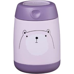 b.box Insulated Food Jar Mini | Small Snack Container for Babies and Kids | Double Wall Stainless Steel | Keeps Food Cold for 6hrs, Warm for 4hrs | (Bear Hugs, 7 oz)