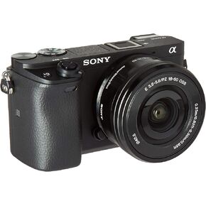 كاميرا Sony Alpha a6300 بدون مرآة بعدسة رقمية قابلة للتبديل مع عدسة تكبير قوية 16-50 مم - متوافقة مع E Mount - أسود (متجدد)