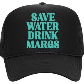 Save Water Drink Margs Trucker Hat | Margarita Tequila Drinking Funny Cute Drinks | Premium Foam Snapback Hat for Men & Women