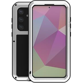 LOVE MEI for Samsung Galaxy S24 Plus/S24+ Case,Outdoor Sports Military Heavy Duty Metal Shockproof Dustproof Full Body Case with Built in Tempered Glass Screen Protector (Black, S24+)