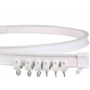 Bendable Plastic Metal Alloy Rod Flexible Window Curtain Track Poles Ceiling Mounting (300cm Ceiling Mount)