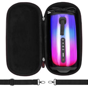 Portable Shell Case for JBL Pulse 5 Speaker, Hard Carrying Bag, Waterproof Travel Case with Shoulder Strap and Handle - Black